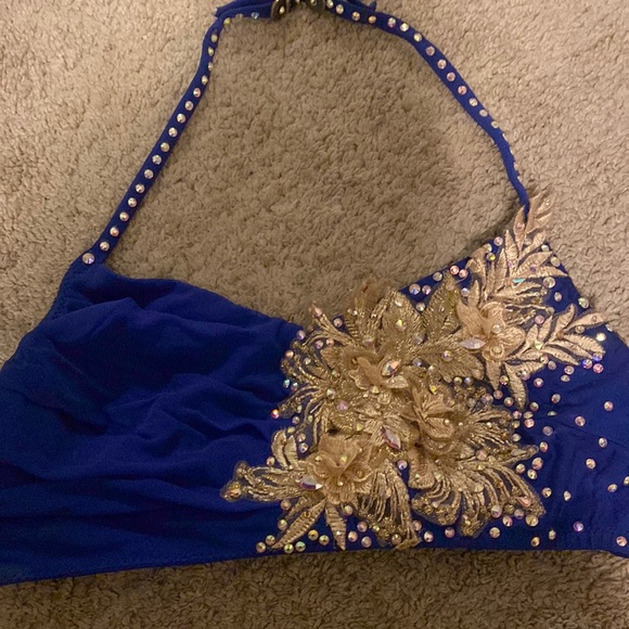 Solo navy blue custom dance costume - Picture 5 of 6